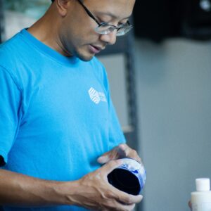 Portrait of Doug Chan at Maker Cube in Langley, BC, co founder and instructor with engineering and rapid prototyping background