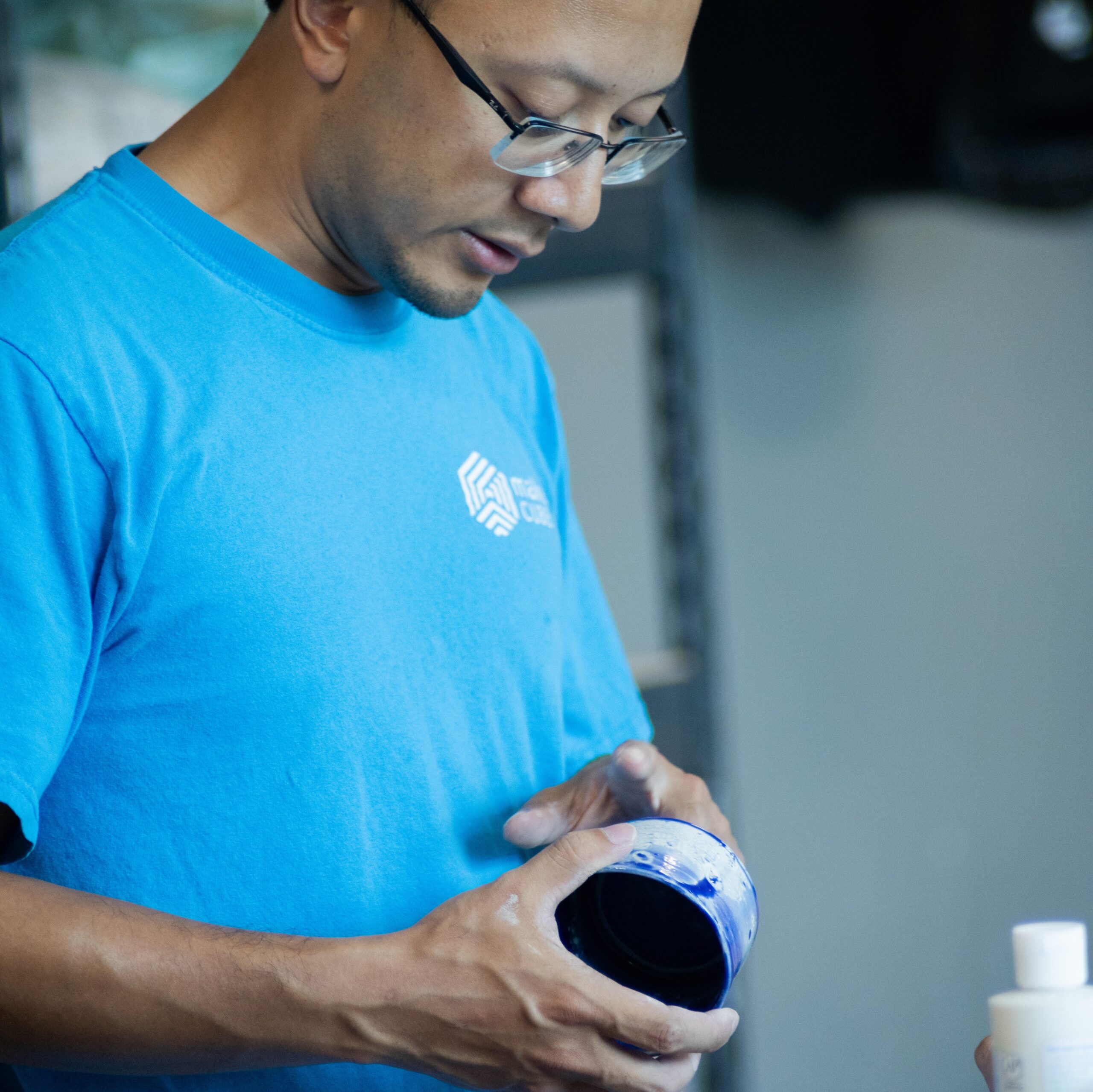 Portrait of Doug Chan at Maker Cube in Langley, BC, co founder and instructor with engineering and rapid prototyping background