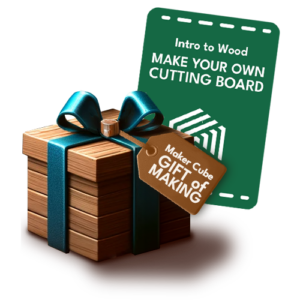 Gift of Making is an annual membership deal. This is bundled with a class to be the perfect starter package for the maker in your circle that could use more space, more tools, and join a large community of creative professionals.